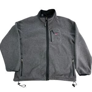 Vintage POLO SPORT Ralph Lauren Jacket Mens XL Gray Fleece Full Zip Spell Out